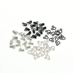 Prendedores de gancho e olhos largos de prata, gancho preto para lingerie, fechos de vestido, costura, artesanato, saia diy, acessório de costura 8mm * 7mm - Image 1