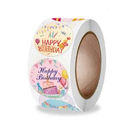 Adesivos para embalagem de feliz aniversário., etiqueta seladora de embalagem e presente diy para decoração de festa, adesivo de papelaria artesanal. 50 a 500 peças. - Image 3