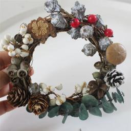 1pc 10/15/20/25/30cm rattan anel grinalda diy flores artificiais guirlanda flor seca quadro para decoração de natal casa - Image 5