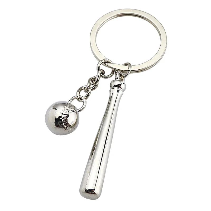 Creative Baseball Keychain, 3D Ball Stick Metal Chaveiro, Anel de carro Pingente, Sports Series, Novo, K4229 - Image 1