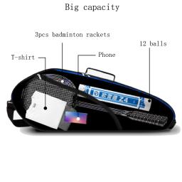 Bolsa à prova d'água para raquete de tênis, mochila de grande capacidade para raquetes de badminton de 3 a 6, ombro único, acessórios esportivos leves - Image 5