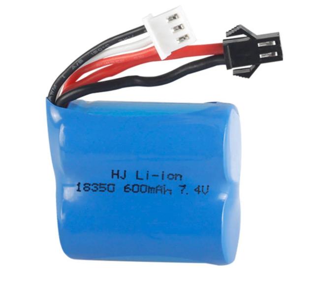 Bateria de Lítio 18350 7.4V 600mAh 15C para Controle Remoto Tianke H100/H102 e Modelos Náuticos