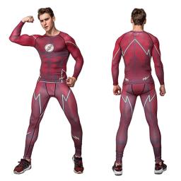 Ternos do esporte de compressão dos homens correndo conjunto ginásio roupas de treino roupas esportivas fitness ajuste seco camisa collants cosplay mma bjj rashguard - Image 3