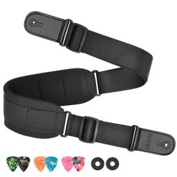 LEKATO-Ajustável Baixo Guitarra Strap Titular Belt, acolchoado ou esponja macia, descompressão eficaz, 42-58 ", 3" - Image 2