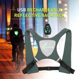 USB Reflective Vest Mochila com LED Turn Signal Light, Controle Remoto, Safety Bag, Equipamento para Ciclismo, Corrida, Corrida, Esporte ao ar livre - Image 1