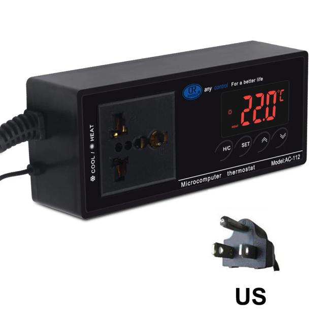 Controlador Digital de Temperatura Impermeável para Aquário com Sensor NTC e Termostato Microcomputador - 4 Peças