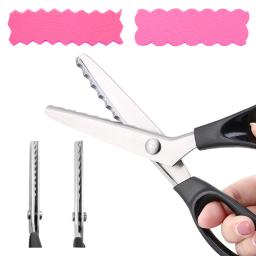 Tesoura de costura manual de aço inoxidável preto do alfaiate tesouras de artesanato têxtil ondulado borda que faz a ferramenta - Image 1