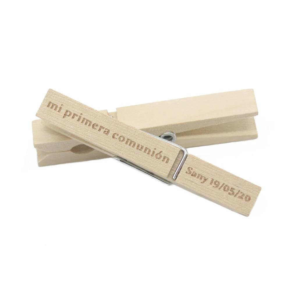 Prendedores De Roupa De Madeira Personalizados Para Roupas, Pinos De Madeira, Roupas Personalizadas Pags, Clips, Decoração Do Casamento, Favor Do Chuveiro Do Bebê, 50PCs - Image 1