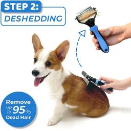 Escova para remoção de pelos 2 em 1, ferramenta de limpeza para animais de estimação, pente aberto, remoção de pelos de cães e gatos - Image 4