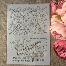 4 Pçs/set A4 Paris Letras Ondulado Flor DIY Camadas Stencils Pintura Scrapbook Coloração Embossing Álbum Modelo Decorativo - Image 2