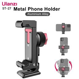 Ulanzi ST-27 Metal Phone Holder Clamp com sapato frio Arca, 360 ° Rotatable Tripé Mount Clip para TikTok Vlog Fotografia - Image 1