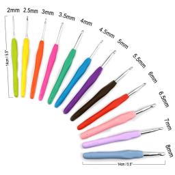 Agulhas de tricô com borracha, Ganchos de crochê, Knit Weave Craft, Ferramentas De Costura De Fios, 2.0-10.0mm, 1PC - Image 1