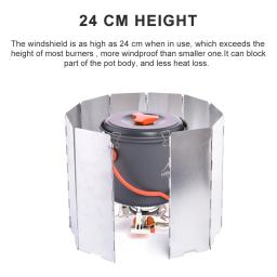 Portable Folding Camping Wind Shield, queimador de gás de piquenique ao ar livre BBQ, tela à prova de vento, guarda, panelas - Image 4
