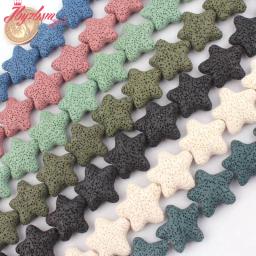 25mm estrelas lava rocha vulcânica pedra solta espaçador contas para diy encantos pingente colar bracelats brincos jóias fazendo 14.5" - Image 4