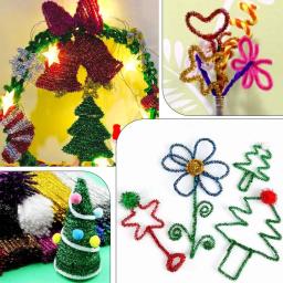 Glitter Chenille Hastes para Limpadores de Tubulação, DIY Projetos Artesanais, Fuzzy Sticks Artesanato, Artesanato Multicolor, 100Pcs - Image 6
