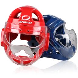 Novos capacetes de karatê branco capacete de segurança fitness kick boxe taekwondo chapelaria protetores de cabeça de luta com guarda transparente - Image 5
