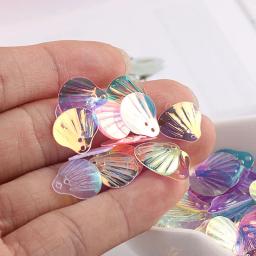 Lantejoulas em pvc transparente para decoração e costura, acessórios para faça você mesmo estilo sereia e peixe, 10g/bag13mm - Image 2