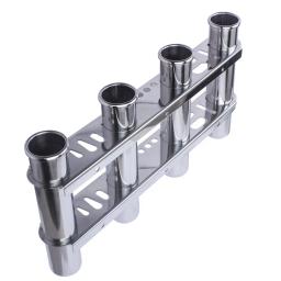 Aço Inoxidável Vara De Pesca Suporte De Armazenamento Rack, Barco Marinho, Iate Acessórios, 4 Tubo, Organizador Do Barco - Image 2