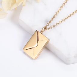 Amor carta envelope pingente colar personalizado de aço inoxidável jóias confissão amor você para dia dos namorados presente dia da mãe - Image 1
