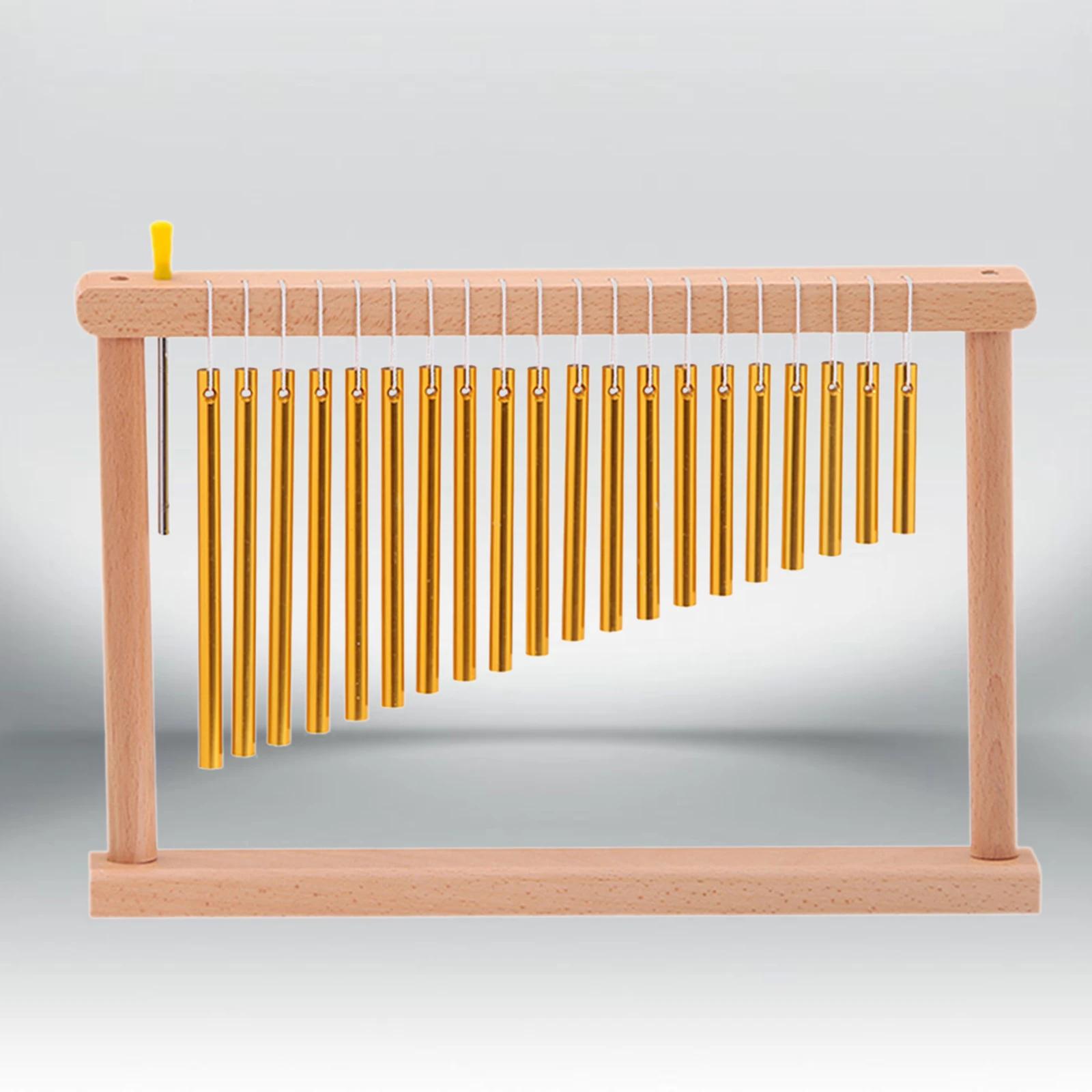 Sinos de barra dourada de metal, 20/25/36 tons, instrumento de percussão de fileira única com tripé, malho atacante para crianças, amantes de música - Image 1