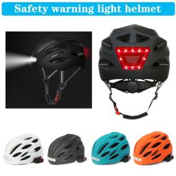 Capacete de ciclismo, de bicicleta, mtb e estrada, moldado integralmente, com luz de led, reflexivo, eps + pc, para esportes ao ar livre - Image 1