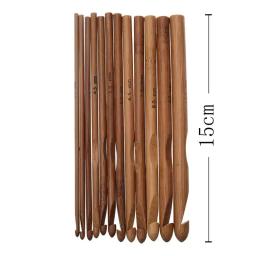 Novidade 12 peças 12 tamanhos gancho de madeira de bambu kit agulhas de crochê para tear ferramenta artesanato faça você mesmo acessório de tricô - Image 2