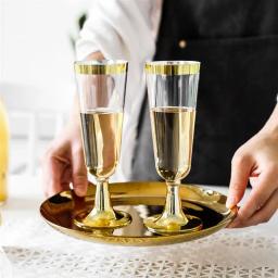 12 pçs de alta qualidade casamento champanhe flauta criativa descartável plástico copo do casamento champanhe vidro bebendo utensílios para festa - Image 6