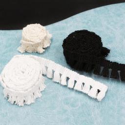 2 jardas/lote cortinas com borla enfeite de algodão para roupa decorativa faça você mesmo acessórios 1.8cm branco cinza vermelho preto - Image 2