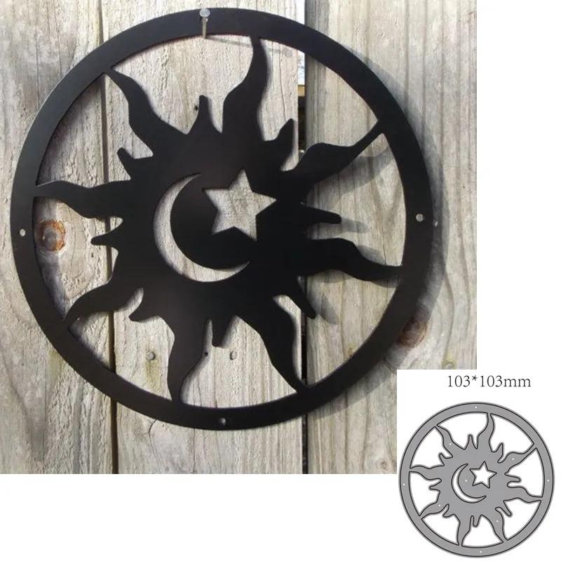 Molde em metal molde corte para scrapbook, forma de leitor de corte, estênceis de sol, lua, estrelas, decoração, scrapbook, artesanato, faca, molde, lâmina, estêncil, cortador - Image 1