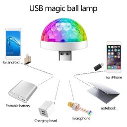 Mini luz de discoteca usb, lâmpada led mágica ativada por som, atmosfera de luz para palco, iluminação para casa, festa de aniversário, festa - Image 4