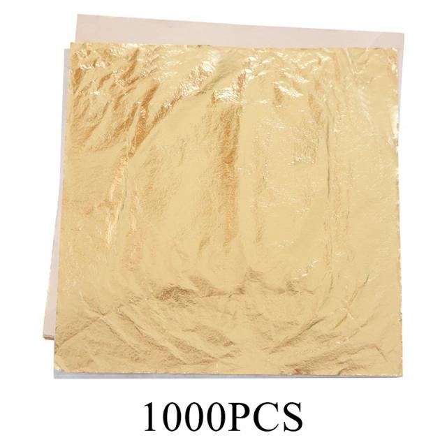 Conjunto de 1000 peças de folhas de alumínio imitação prata e ouro 16cm x 16cm para artesanato e decoração