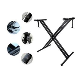 Suporte de suporte de teclado de piano dobrável universal duplo x-style material de metal resistente para teclado de piano digital midi - Image 4