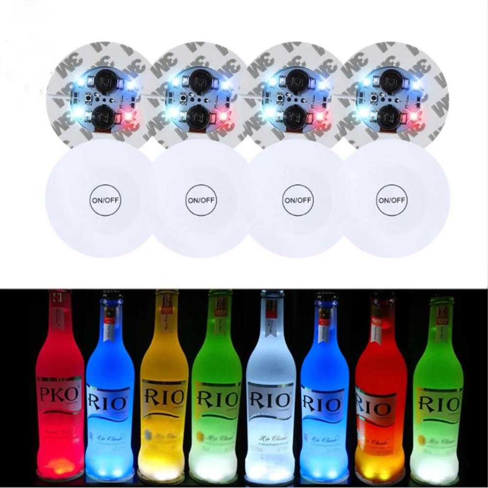 Mini descanso para copo da garrafa de led, adesivos leves para garrafa de bebidas, decoração para festival, boate e festas, decoração de vaso, peças - Image 1