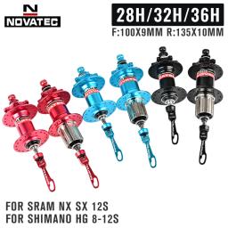Novatec cubos de bicicleta d041sb d042sb aço freehub mtb hub de freio a disco cassete hub 28/32/36 furos hg sx 8-12 velocidades - Image 3