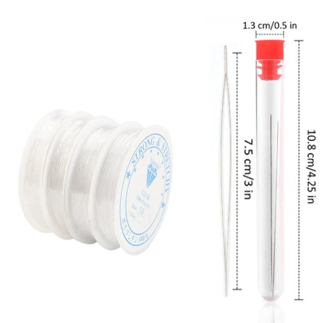 Cordas de Plástico e Cristal com Fio Elástico Flexível para Artesanato e Criação de Joias e Pulseiras