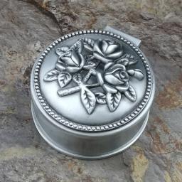 Tamanho pequeno Retro Caixa De Jóias De Metal, Flor Vintage, Esculpida Decoração De Casa, Case Trinket, Anel, Pulseira, Pingente De Armazenamento, Organizador De Contas - Image 6