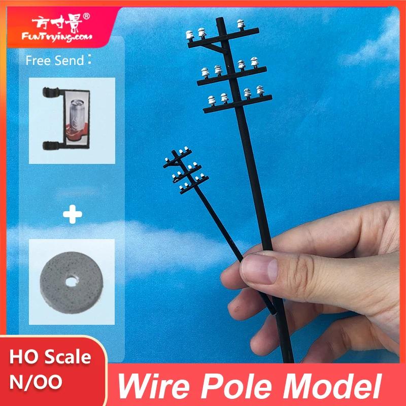 FunTrying-Scale Utility Pole, Modelo Miniatura, Modelo Ferroviário, Modelo Arquitetônico, Linha Elétrica, OO HO N, 1:76, 1:87, 1:160 - Image 1