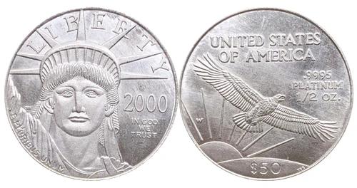 Estados unidos, 1997, 1998, 1999, 2000, 2001, 2002, 2003, 2004, liberty, us $50, metade de prata, moedas comemorativas, cópia - Image 1