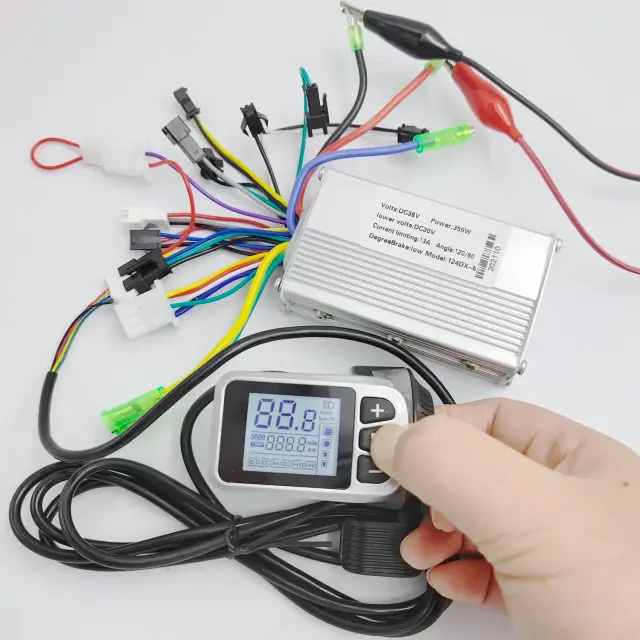 Display LCD 124 com Polegar Shifter e Controlador BLDC 24V-48V para Scooter e Bicicleta MTB com Sensor de Freio Elétrico - Peça DIY