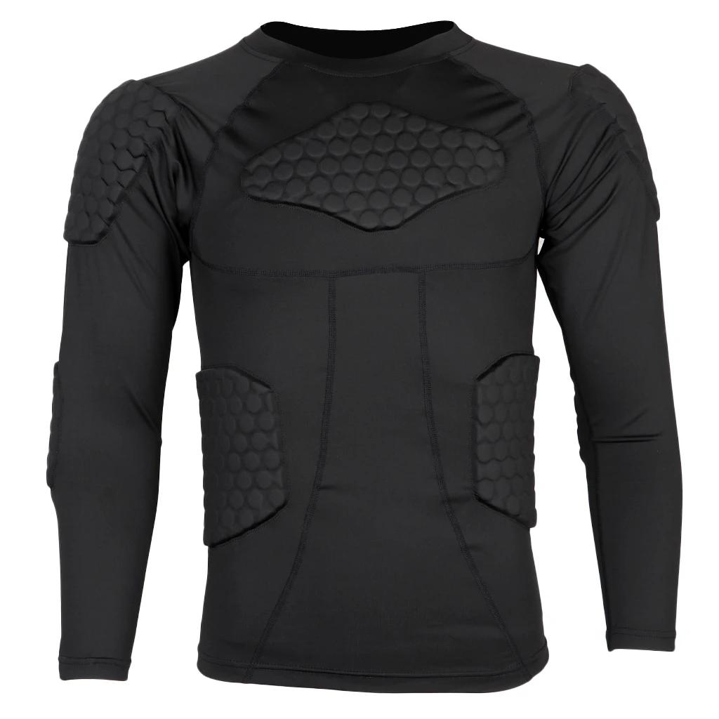 Camisa de compressão acolchoada rib peito protetor para futebol basquete paintball ciclismo acolchoado camisa de compressão protetora - Image 1