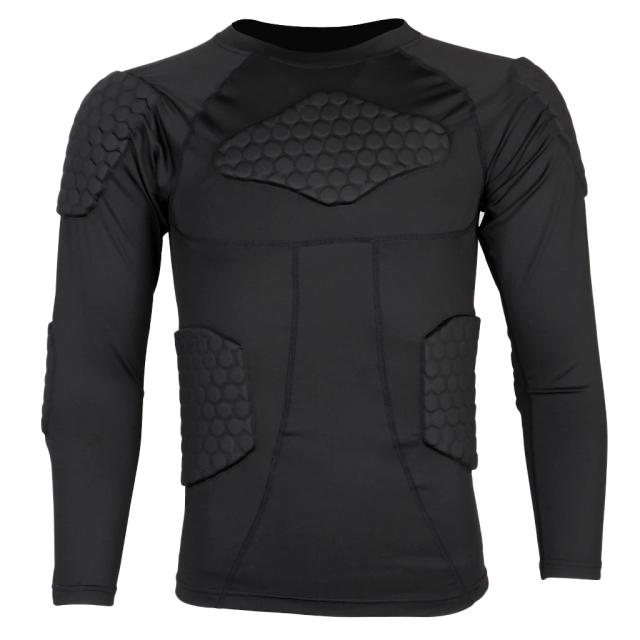 Camisa de Compressão Acolchoada com Protetor para Peito - Ideal para Futebol, Basquete, Paintball e Ciclismo