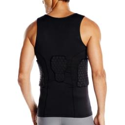 Protetor de costela masculina colete acolchoado, camisa de compressão, colete de treinamento com 3 almofadas, equipamento de proteção para futebol, futebol, basquete, hóquei - Image 2