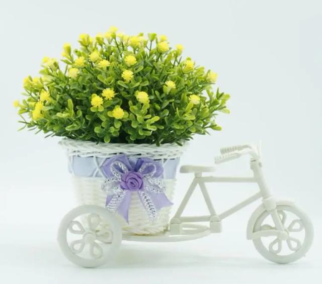 Cesta redonda de rotim com flores para bicicleta - cesto decorativo e funcional para armazenamento e decoração de festas em 2021