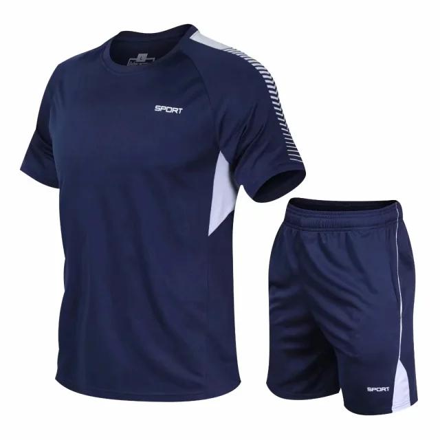 Conjunto Esportivo unissex com Camisa e Bermuda de Secagem Rápida para Corrida e Atletismo