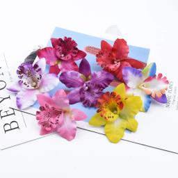 10 peças flores artificiais de borboleta e orquídea acessórios de casamento desembaraço presentes diy decoração de casa - Image 5