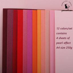 Panalisa-Papel de Scrapbooking Dupla Face, Papel Craft, Cartão, Pérola Brilhante, A4, 250g, 12pcs por conjunto - Image 2