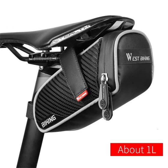 Oeste bicicleta-saco impermeável sela para mtb e bicicleta de estrada, saco reflexivo para o banco traseiro, acessórios de ciclismo - Image 1