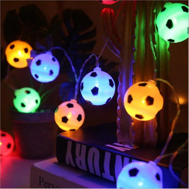 Iluminação Decorativa em Forma de Bolas de Futebol com Luzes de Corda USB ou Bateria para Festas, Casamentos e Natal