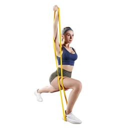 Faixa resistente do exercício da resistência do látex faixa elástica para a força do esporte puxe acima o equipamento da aptidão do pilates do treino da faixa da assistência - Image 5
