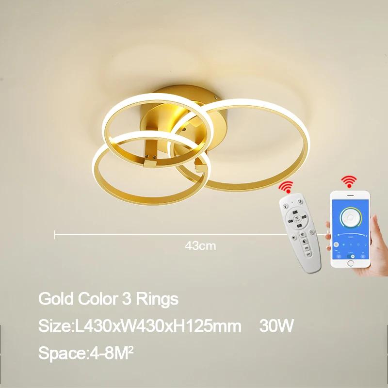 NEO Gleam-Luminária Moderna de Teto LED, Luminárias Doméstica, Sala de Estar, Quarto de Estudo, Cor Dourada, 90-260V - Image 1